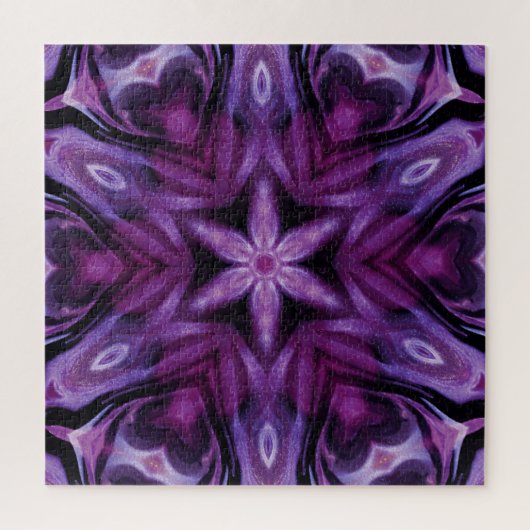 Puzzle Parties scintillant violette Coeur et Fleur Motif (Vertical)
