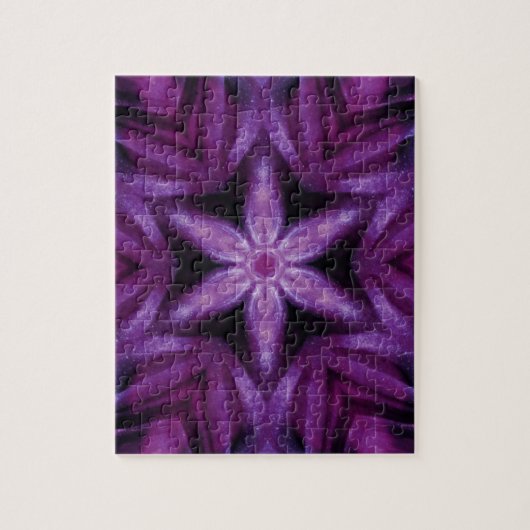 Puzzle Parties scintillant violette Coeur et Fleur Motif  (Vertical)