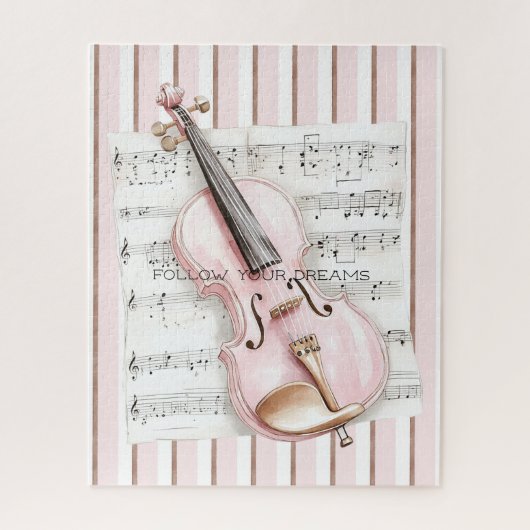 Puzzle Partition de Violon Rose (Vertical)