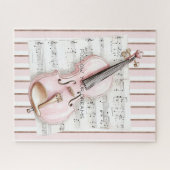 Puzzle Partition de Violon Rose (Horizontal)