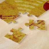 Puzzle Partition vintage, notes musicales et Rose (Côté)