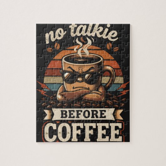 Puzzle Pas de Parole Avant le Café – Citation Drôle pour (Vertical)