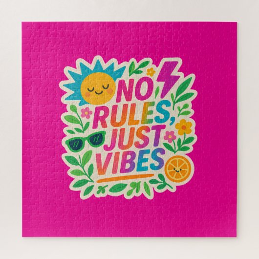 Puzzle Pas de règles Vibes - Neon Gradient Kawaii-Punk Ty (Vertical)