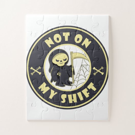 Puzzle Pas sur mon poste Grim Reaper Citation d'Halloween (Vertical)