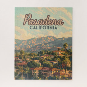 Puzzle Pasadena Los Angeles California Mountains Vintage