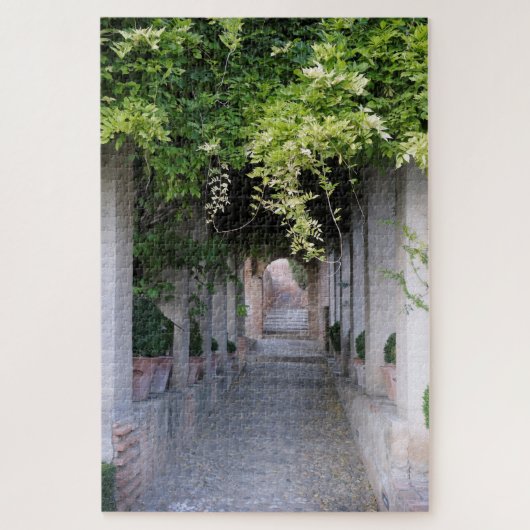 Puzzle Passerelle couverte de feuillage, Espagne (Vertical)