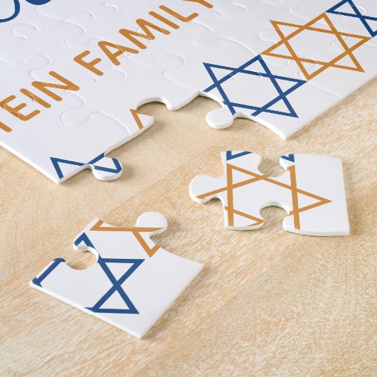 Puzzle Passover amusant et élégant bleu et or heureux (Côté)