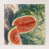 Puzzle Pastel à l'aquarelle de pastèque (Horizontal)