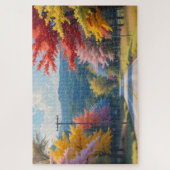 Puzzle Pastel Autumn Country Road Watercolor (Vertical)