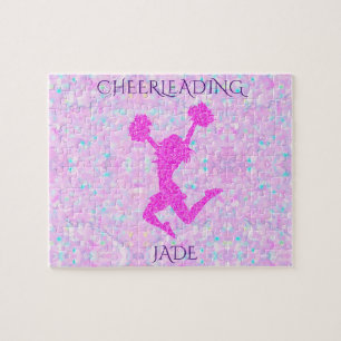Puzzle pastel Cheerleading avec un nom personnalis