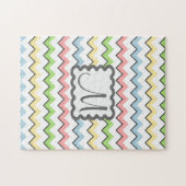 Puzzle Pastel Chevron avec Monogram de Shirley Taylor (Horizontal)