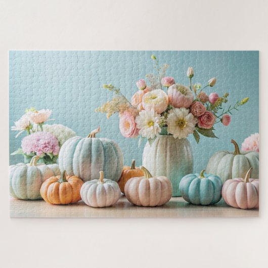 Puzzle Pastel de Thanksgiving Citrouilles et arrangement (Horizontal)