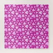 Puzzle Pastel Girly Love Hearts | Rose chaud impossible (Horizontal)
