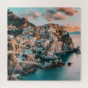 Puzzle Pastel Harbour Vue sur l'Italie au coucher du sole