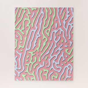 Puzzle Pastel Kawaii Design Abstrait de Squiggle coloré