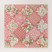 Puzzle Pastel Rose Motif à patchwork floral (Horizontal)