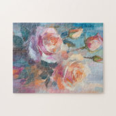 Puzzle Pastel Roses Art Floral Abstrait Moderne (Horizontal)