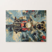 Puzzle Pasteur anatolien Chien à cheval Moto Noël (Horizontal)