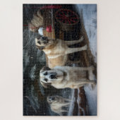 Puzzle Pasteur anatolien Snowy Sleigh Décor de Noël (Vertical)