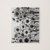 Puzzle Patch de marguerite gothique noir et blanc (Vertical)
