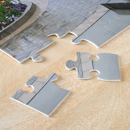 Puzzle Patch de tulipe et banquettes dans la pluie (Côté)