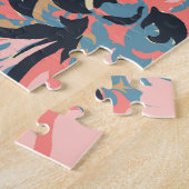 Puzzle patchwork Abstrait : crème fleurie géométrique. (Côté)
