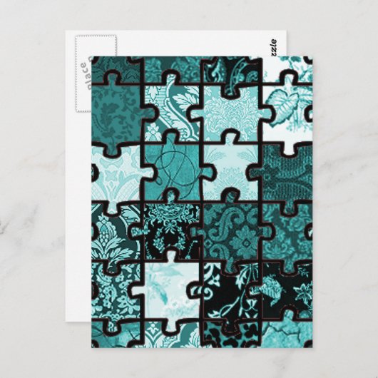 Puzzle Patchwork Briefkaart (Voorkant / Achterkant)