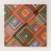 Puzzle Patchwork Design avec Carrés aztèques. (Horizontal)