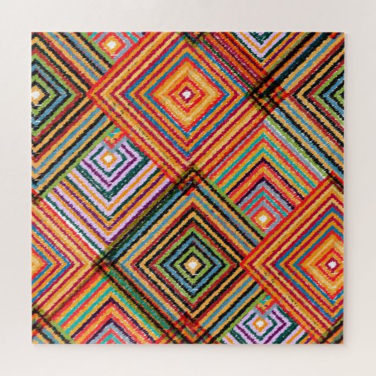 Puzzle Patchwork Design avec Carrés aztèques. (Horizontal)