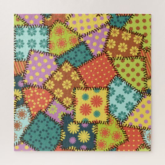 Puzzle Patchwork Eclectique : Mélange Motif Diverse (Vertical)