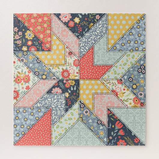 Puzzle Patchwork Floral : Ornement Vintage (Vertical)