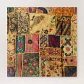 Puzzle Patchwork indien : Tissu du marché de Hampi. (Horizontal)