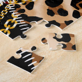 Puzzle Patchwork Leopard : Ethnic Lining Design. (Côté)