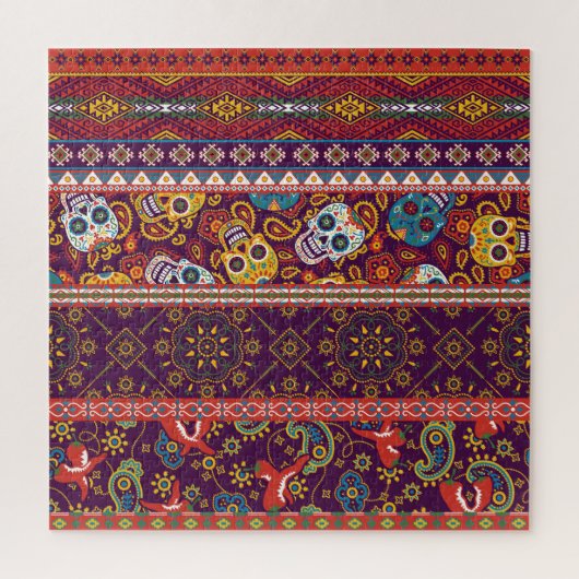 Puzzle patchwork mexicain : design vintage traditionnel. (Vertical)