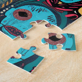 Puzzle Patchwork stylisé de crânes et de têtes (Côté)