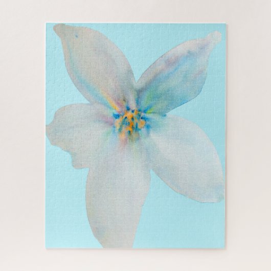 Puzzle Pâte de fleur d'aquarelle à fleurs blanches (Vertical)