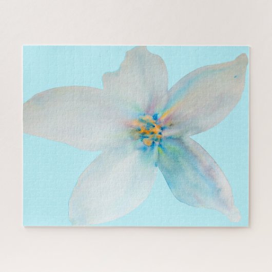 Puzzle Pâte de fleur d'aquarelle à fleurs blanches (Horizontal)