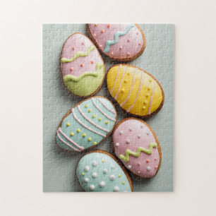 Puzzle Pâtes de Pâques en forme d'œuf avec glaçage pastel
