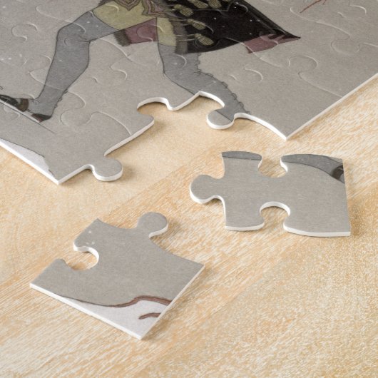 Puzzle Patinage de glace sur le lac congelé, illustration (Côté)