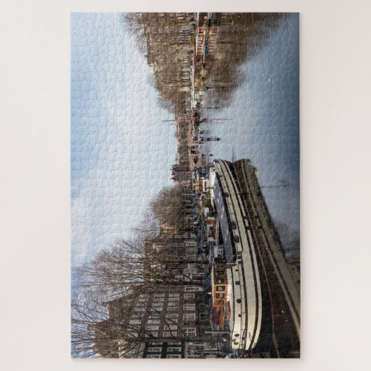 Puzzle Patinage sur les canaux d'Amsterdam Hiver 2021 (Vertical)