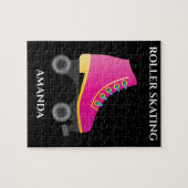 Puzzle Patineuse à roulettes avec le nom de l'enfant. (Horizontal)