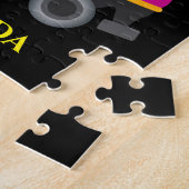 Puzzle Patineuse à roulettes avec le nom de l'enfant. (Côté)