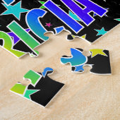 Puzzle "PATRICIA" Prénom, Amusant "HEUREUX ANNIVERSAIRE" (Côté)