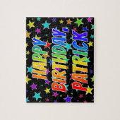 Puzzle "PATRICK" Prénom, Amusant "HEUREUX ANNIVERSAIRE" (Vertical)