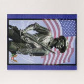 Puzzle Patriotic Liberty Minuteman with Defense Emblem (Horizontal)