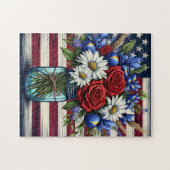 Puzzle Patriotique, floral en détresse (Horizontal)