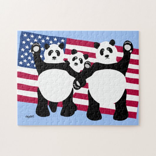 Puzzle Patriotique Ours Pandas (Horizontal)