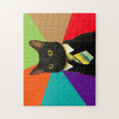 Puzzle Patron de chat en cravate (Vertical)