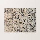 Puzzle Patte ensemble foule fantaisiste de chiens et de c (Horizontal)