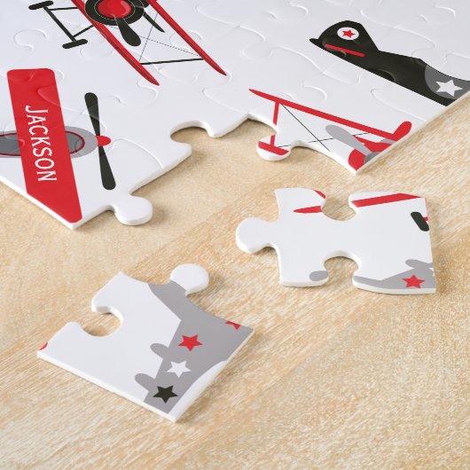 Puzzle Pattern Red and Black WWII (Côté)